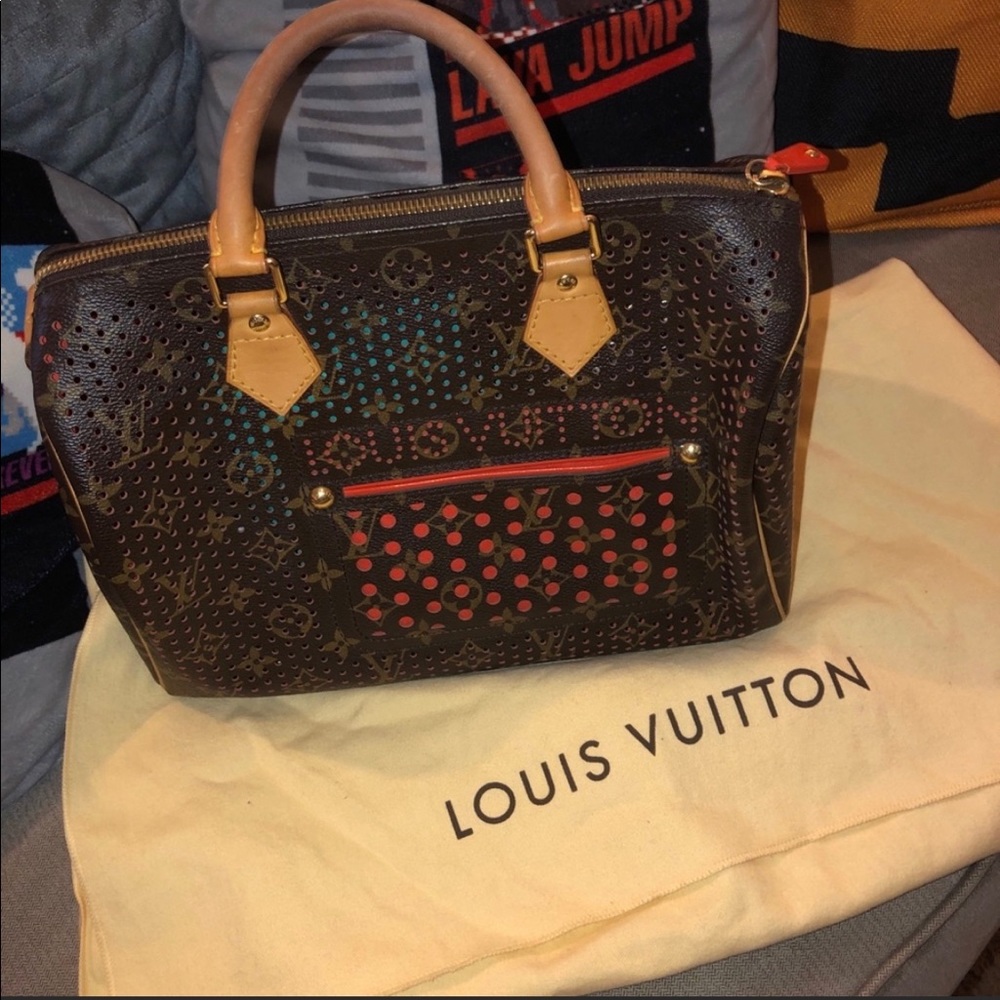 🍁AUTHENTIC LOUIS VUITTON LIMITED EDITION ORANGE MONOGRAM PERFORATED SPEEDY 30